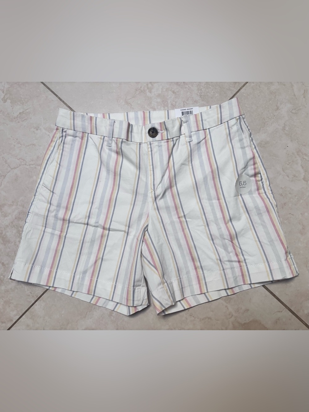 Style & Co. Chino Shorts with Pastel Stripe Accents